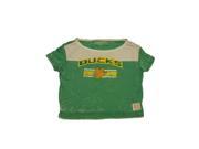 Oregon Ducks Retro Brand WOMENS Green Burnout SS Crop Top Style T Shirt M