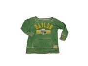 Baylor Bears Retro Brand WOMENS Green Burnout LS Scoop Neck T Shirt Pocket S