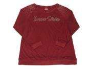 Iowa State Cyclones Colosseum WOMENS Red Rhinestone LS Scoop Neck T Shirt M