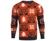 Chicago Bears Forever Collectibles Orange Navy Knit Patches Ugly Sweater S