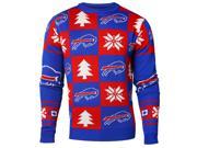 Buffalo Bills Forever Collectibles Red Blue Knit Patches Ugly Sweater M