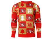 San Francisco 49ers NFL FC Red Gold Knit Patches Ugly Sweater 2XL