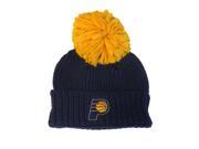 Indiana Pacers Adidas Navy Acrylic Knit Cuffed Beanie Hat Cap with Large Poof
