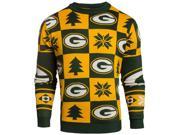 Green Bay Packers NFL FC Yellow Green Knit Patches Ugly Sweater M