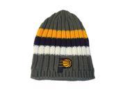 Indiana Pacers Adidas Gray Navy Yellow Striped Acrylic Knit Skull Beanie Hat Cap
