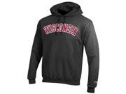 Wisconsin Badgers Champion Gray Powerblend Fleece Hoodie Sweatshirt 2XL