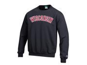 Wisconsin Badgers Champion Black Powerblend Fleece Pullover Sweatshirt 2XL