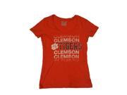 Clemson Tigers Under Armour Heatgear WOMENS Orange SS V Neck T Shirt M