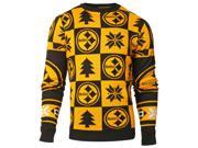 Pittsburgh Steelers NFL FC Black Yellow Knit Patches Ugly Sweater 2XL