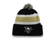 Pittsburgh Penguins 47 Brand Black White Gold Breakaway Cuff Knit Beanie Cap