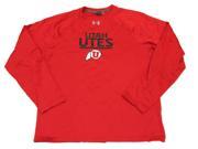 Utah Utes Under Armour Loose Coldgear Red LS Crew Neck Pullover Sweatshirt L
