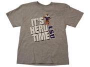 LSU Tigers Champion YOUTH Gray It s Hero Time SS Crew Neck T Shirt M