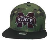 Mississippi State Bulldogs Adidas Green World Map Fitted Flat Bill Hat Cap S M