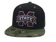 Mississippi State Bulldogs Adidas Black World Map Snapback Flat Bill Hat Cap