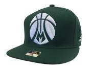 Milwaukee Bucks Adidas Green Basketball Logo Flexfit Flat Bill Hat Cap S M