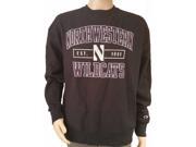 Northwestern Wildcats Champion Black Long Sleeve Crew Pullover Sweatshirt L