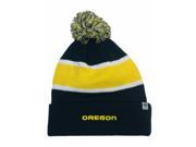 Oregon Ducks TOW Tri Tone Whirl Knit Cuffed Poofball Winter Hat Cap Beanie