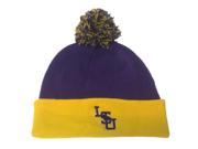 LSU Tigers Top of the World Purple Yellow Cuffed Pom Pom Knit Beanie Hat Cap
