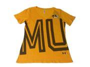 Missouri Tigers Under Armour Heatgear WOMEN Yellow SS V Neck T Shirt S