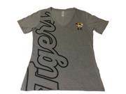 Missouri Tigers Under Armour Heatgear WOMENS Gray SS V Neck T Shirt S