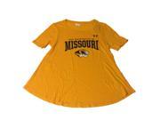 Missouri Tigers Under Armour WOMENS Yellow Oversized Short Sleeve T Shirt S