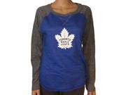 Toronto Maple Leafs SAAG Women s Blue Gray Tri Blend Baseball T Shirt M
