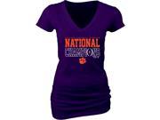 Clemson Tigers JR WOMEN 2016 College Football Champs Purple V Neck T Shirt L