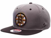 Boston Bruins Zephyr Gray Black Z11 Adjustable Snapback Flat Bill Hat Cap