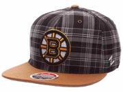 Boston Bruins Zephyr Black Gold Gaelic Snap Plaid Adjustable Snapback Hat Cap