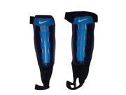 Nike YOUTH Charge Navy Blue Light Blue and White Soccer Shin Guards L