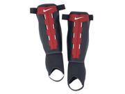Nike Adult T90 Charge Red Charcoal Gray Semi Lightweight Soccer Shin Guards S