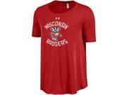 Wisconsin Badgers Under Armour WOMEN Red HeatGear Loose Soft Comfy T Shirt S