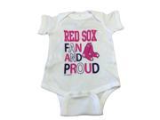 Boston Red Sox SAAG INFANT BABY Girls White Fan and Proud One Piece Outfit NB