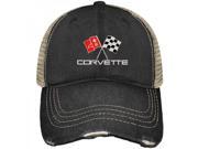 Chevrolet Chevy Corvette Flags Retro Brand Mesh Adjust Snapback Trucker Hat Cap