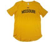 Missouri Tigers Under Armour Heatgear Loose WOMENS Yellow SS T Shirt M