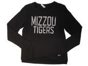 Missouri Tigers Under Armour Coldgear WOMENS Black LS Crew Sweatshirt M