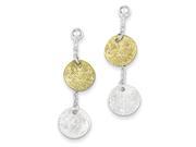 Sterling Silver Vermeil Polished Textured Dangle Earrings