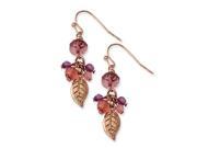 Rose Tone Pink Purple Acrylic Beads Dangle Earrings