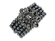 Black Plated Black Hematite Acrylic Beads Stretch Bracelet