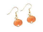 Lacquer Dipped 24k Gold Trim Orange Rose Petal Dangle Earrings