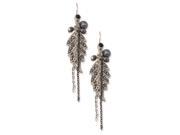 Black Plated Black Hematite Crystal Glass Beads Dangle Earrings