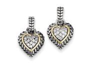 Sterling Silver W 14k 1 4ct. Diamond Earrings