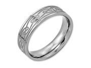 Stainless Steel Celtic Knot Flat 6mm Brushed And Polished Band Size 7