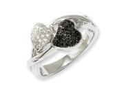 Sterling Silver Cz Brilliant Embers Hearts Ring Size 8