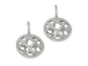 Sterling Silver Cz Brilliant Embers Polished Dangle Post Earrings