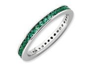 Sterling Silver Stackable Expressions Polished Created Emerald Ring Size 6