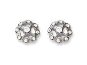 Silver Tone Clear Crystal Post Earrings
