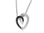 Sterling Silver Black & White Diamond Heart Pendant Sterling Silver Black & White Diamond Heart Pendant