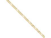 14k 3mm Concave Open Figaro Chain Size 7