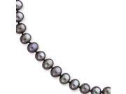 14k 6.5 7mm Black Freshwater Onion Cultured Pearl Necklace